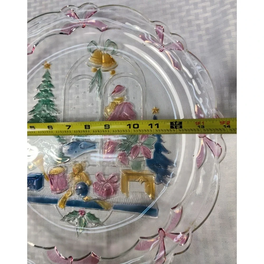 Mikasa Christmas Joy Round Platter 1992 Crystal Clear Studios Beautiful!